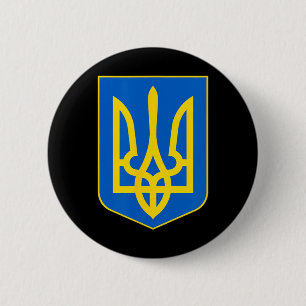 Chapa Redonda De 5 Cm Símbolo de Ucrania Tryzub Patriótico Slava Ukraini