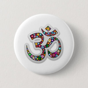 Chapa Redonda De 5 Cm Símbolo de yoga Om Ohm Aum Namaste