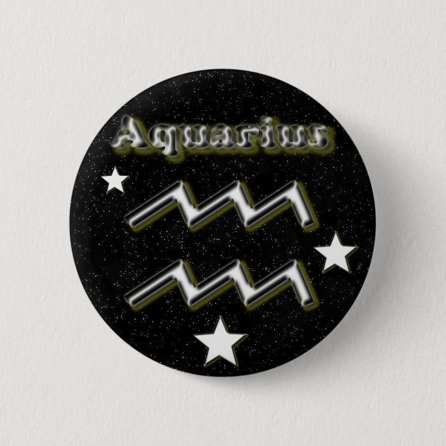Chapa Redonda De 5 Cm Símbolo del acuario (Anverso)