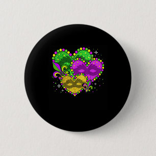 Chapa Redonda De 5 Cm Símbolo del corazón de Mardi Gras Fleur-de-lys Mar