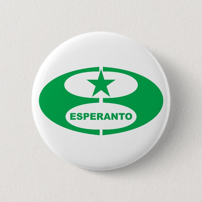 Chapa Redonda De 5 Cm Símbolo del esperanto, (Anverso)