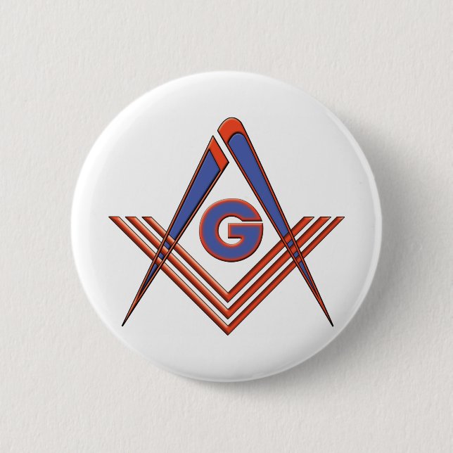 Chapa Redonda De 5 Cm Símbolo del Freemason (Anverso)