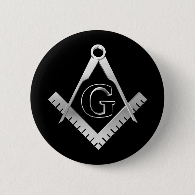 Chapa Redonda De 5 Cm Símbolo del Freemasonry (Anverso)