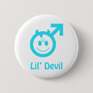 Chapa Redonda De 5 Cm Símbolo del varón del diablo de Lil de los azules