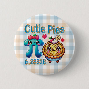 Chapa Redonda De 5 Cm Símbolo divertido "Cutie Pies" Cute Pi y Pie Pun