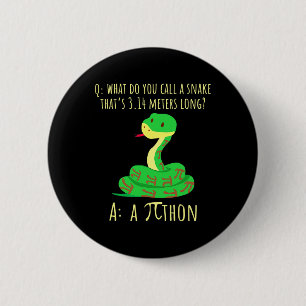 Chapa Redonda De 5 Cm Símbolo divertido de Pi Pithon Python para profeso