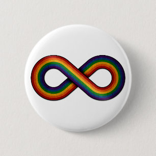 Chapa Redonda De 5 Cm Símbolo infinito con bandera arcoiris del orgullo