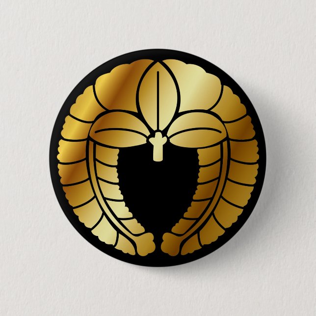 Chapa Redonda De 5 Cm Símbolo japonés del escudo familiar (KAMON) (Anverso)