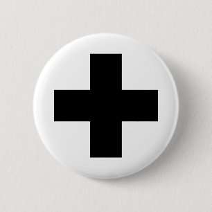 Chapa Redonda De 5 Cm Símbolo médico cruzado médico del guardia de la