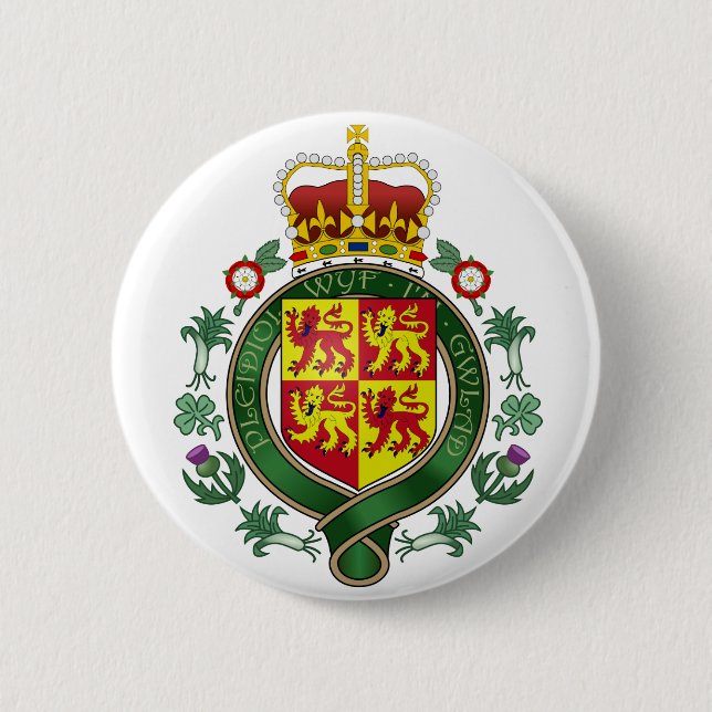 Chapa Redonda De 5 Cm Símbolo oficial real de la heráldica del escudo de (Anverso)