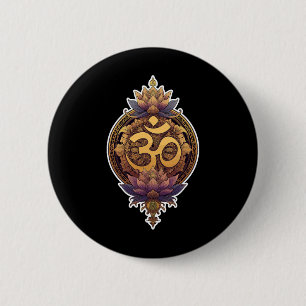 Chapa Redonda De 5 Cm Símbolo Om Espiritual Meditar Yoga Mantra Divino