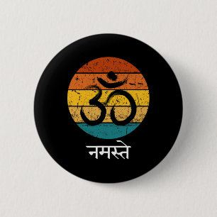 Chapa Redonda De 5 Cm Símbolo Om Namaste Ohm Hindú Zen Tantra Yoga Espír