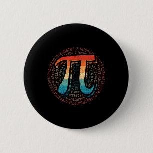 Chapa Redonda De 5 Cm Símbolo Pi Day Retro Vintage Pi 3.14 Número Gracio
