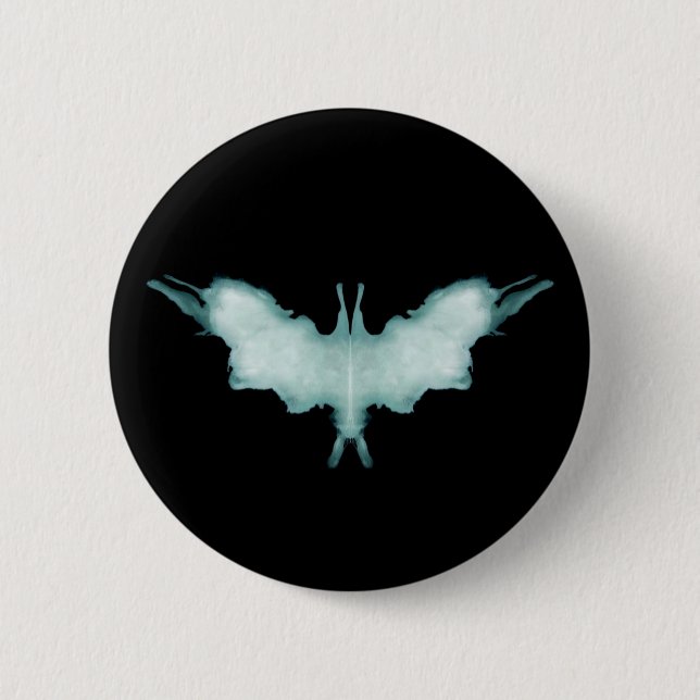 Chapa Redonda De 5 Cm Símbolo Rorschach Test Inkblot Bat (Anverso)