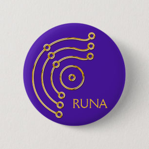 Chapa Redonda De 5 Cm Símbolo RUNA / ORO, RUNA violeta