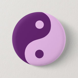 Chapa Redonda De 5 Cm Símbolo taoísta Yin Yang Púrpura