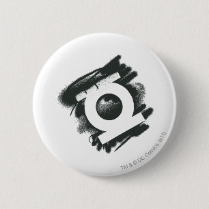 Chapa Redonda De 5 Cm Símbolo verde del aerosol de la linterna