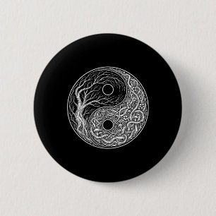Chapa Redonda De 5 Cm Símbolo Yin Yang Árbol de la Vida, Tai Chi, Qigong