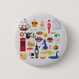 Chapa Redonda De 5 Cm Símbolos británicos del Reino Unido