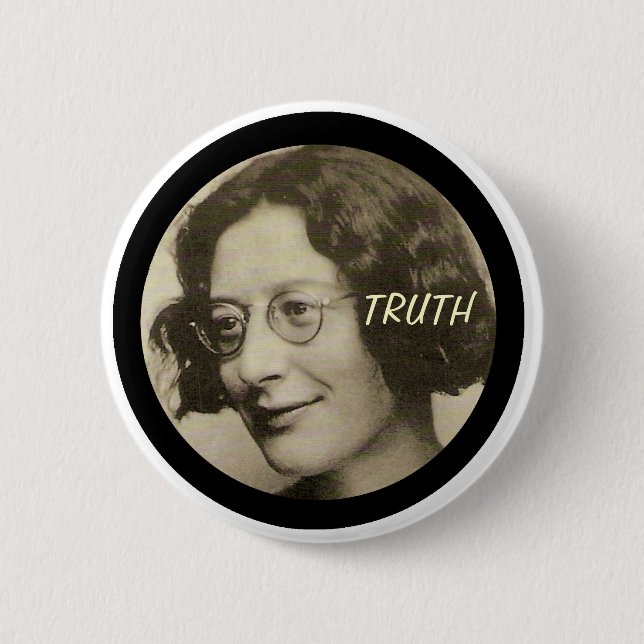 Chapa Redonda De 5 Cm Simone Weil (Anverso)