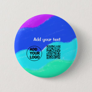 Chapa Redonda De 5 Cm Simple código qr minimal agregar logo escanear nom