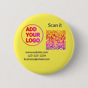 Chapa Redonda De 5 Cm Simple código qr minimalista agregar logo escanear