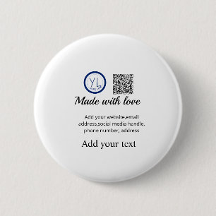 Chapa Redonda De 5 Cm Simple código qr minimalista agregar logo escanear