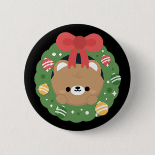 Chapa Redonda De 5 Cm Simple Diversión pura Feliz Navidad