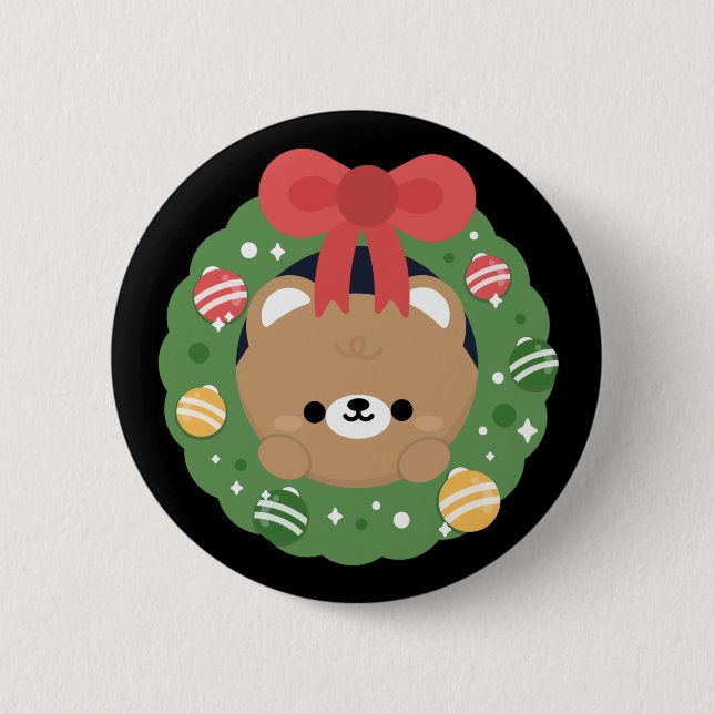 Chapa Redonda De 5 Cm Simple Diversión pura Feliz Navidad (Anverso)