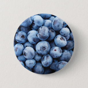 Chapa Redonda De 5 Cm Simple Foodie Blueberry Pattern