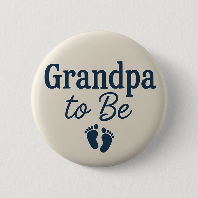 Chapa Redonda De 5 Cm Simple Grandpa to be baby feet  (Anverso)