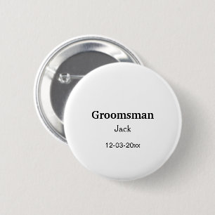 Chapa Redonda De 5 Cm SIMPLE MINIMAL añada tu nombre personalizado groom
