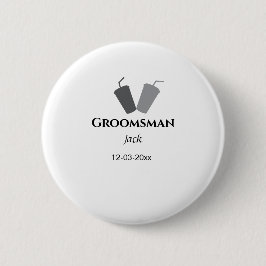 Chapa Redonda De 5 Cm SIMPLE MINIMAL añada tu nombre personalizado groom