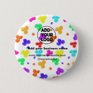 Chapa Redonda De 5 Cm simple minimalista agrega tu logo/diseño acuarela