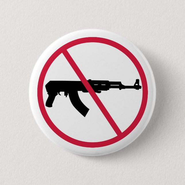 Chapa Redonda De 5 Cm Sin armas de asalto (Anverso)