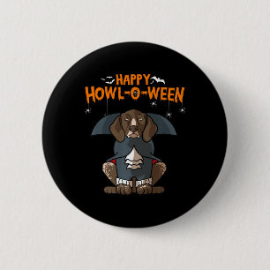 Chapa Redonda De 5 Cm Sin embargo, Halloween del puntero alemán de corto