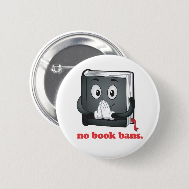 Chapa Redonda De 5 Cm Sin prohibiciones de libros, por favor (Anverso y reverso)