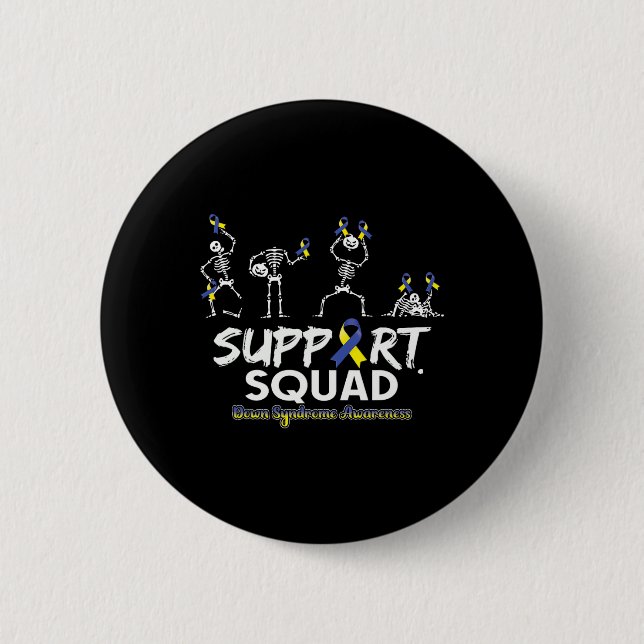 Chapa Redonda De 5 Cm Síndrome Awareness Skeleton Support Squad Hallowee (Anverso)