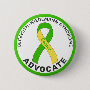 Chapa Redonda De 5 Cm Síndrome de Beckwith-Wiedemann Advocate Ribbon Whi