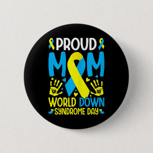 Chapa Redonda De 5 Cm Síndrome de Down Mamá Ribbon Síndrome de Down Cons