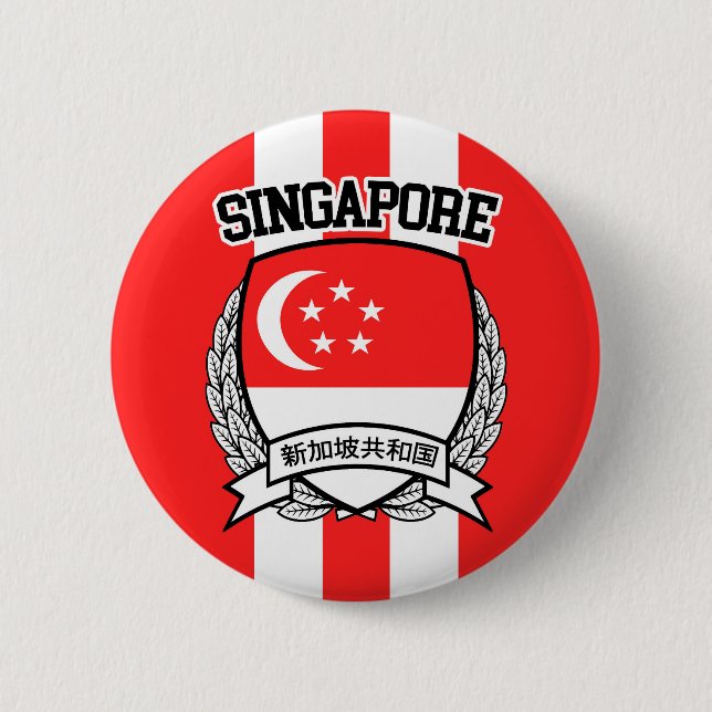 Chapa Redonda De 5 Cm Singapur (Anverso)
