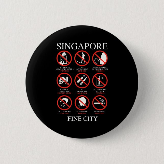 Chapa Redonda De 5 Cm Singare Fine City Funny Rules  (Anverso)