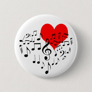 Chapa Redonda De 5 Cm Singing Heart one-of-a-kind romantic beautiful