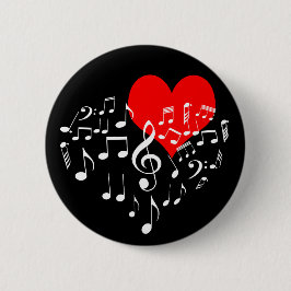 Chapa Redonda De 5 Cm Singing Heart one-of-a-kind romantic black