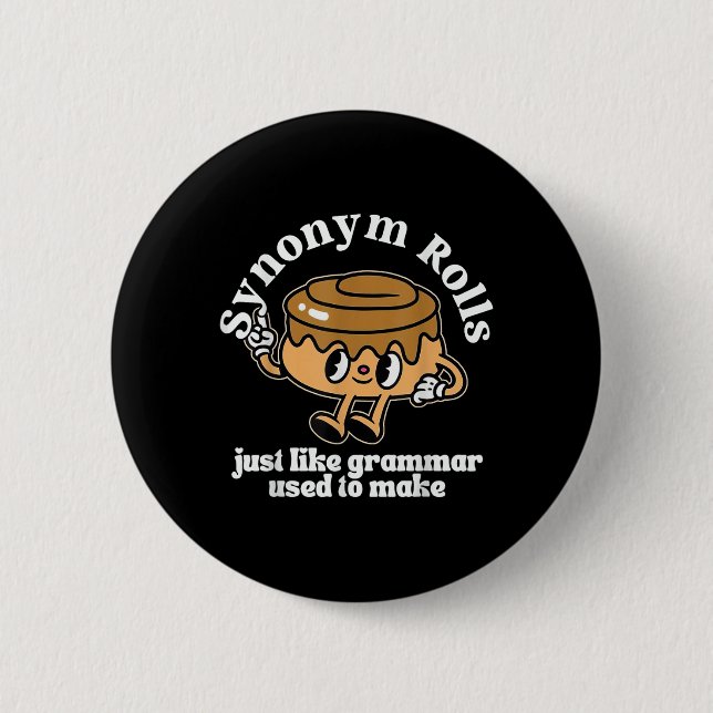 Chapa Redonda De 5 Cm Sinónimo Rolls Grammar Pun Estilo de época camiset (Anverso)
