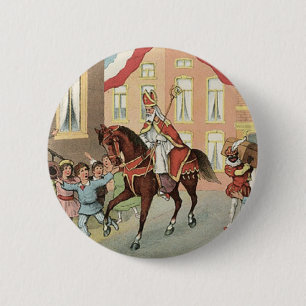Chapa Redonda De 5 Cm Sinterklaas Dutch St. Nick Vintage