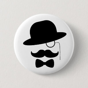 Chapa Redonda De 5 Cm Sir con el bigote