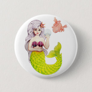 Chapa Redonda De 5 Cm Sirena