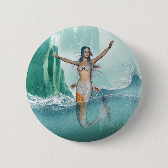 Chapa Redonda De 5 Cm Sirena (Anverso)