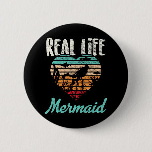 Chapa Redonda De 5 Cm Sirena de la vida real Scuba Buceo Buceo Snorkel
